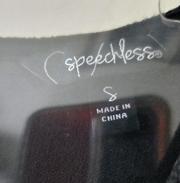 Speechless Black Long Sleeve V-Neck Cocktail Sparkle New Years Dress NWOT - Picture 3 of 5